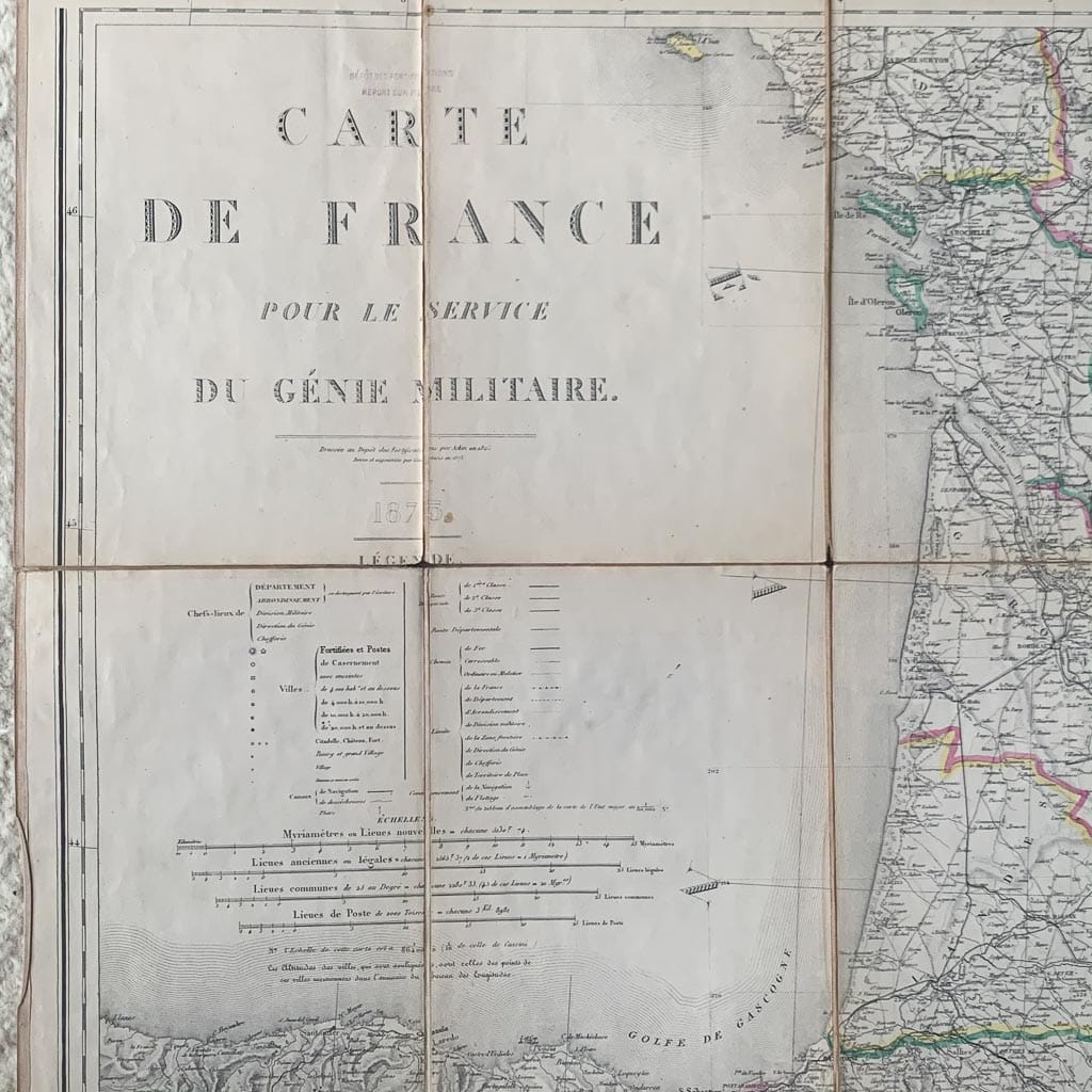 Ensemble de quatre cartes militaires de la France, 1845 – Image 2