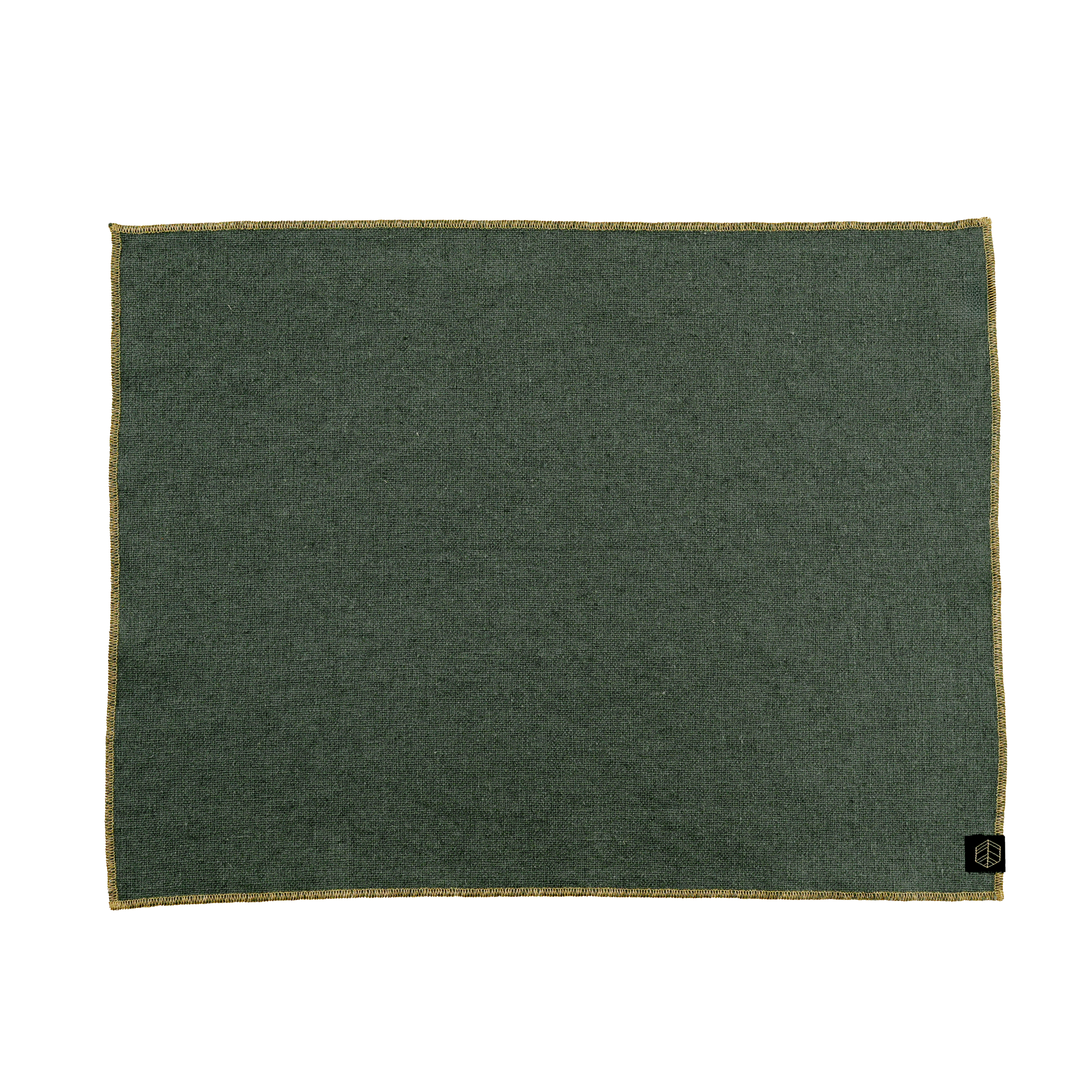 Sets de table en lin - Kaki - Liseré doré (35x45) - Lot de 2