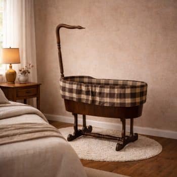 Berceau ancien à bascule en bois, 19ème