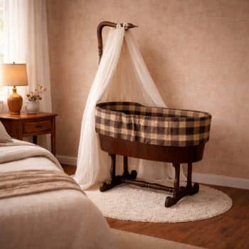 Berceau ancien à bascule en bois, 19ème