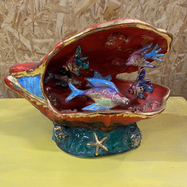 Lampe veilleuse coquillage en céramique – Image 3