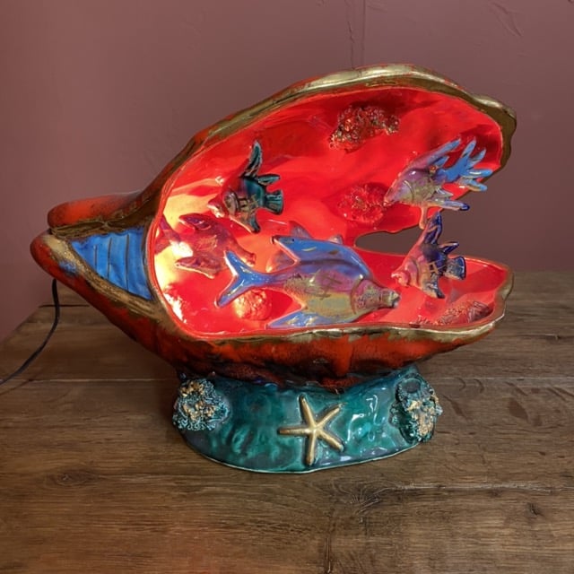 Lampe veilleuse coquillage en céramique – Image 2