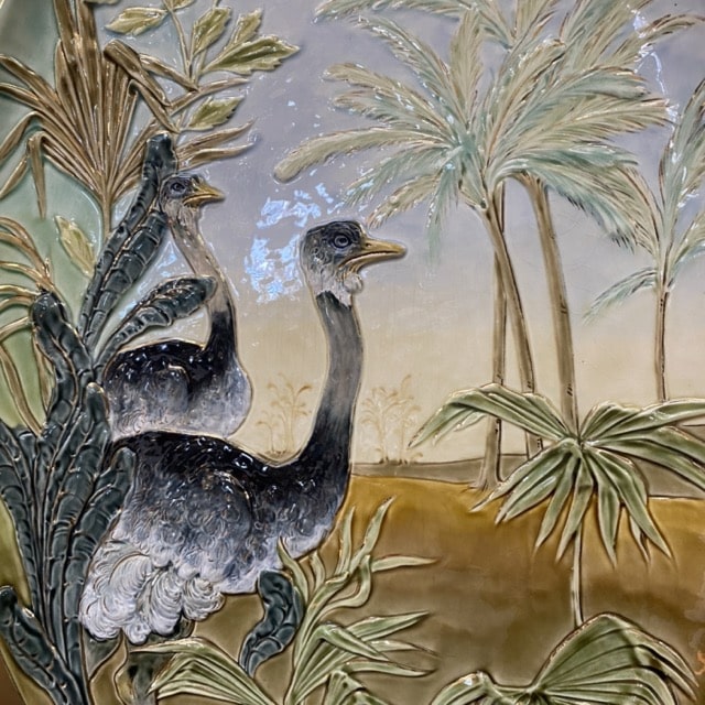 Paire de médaillons muraux anciens en barbotine – Image 3