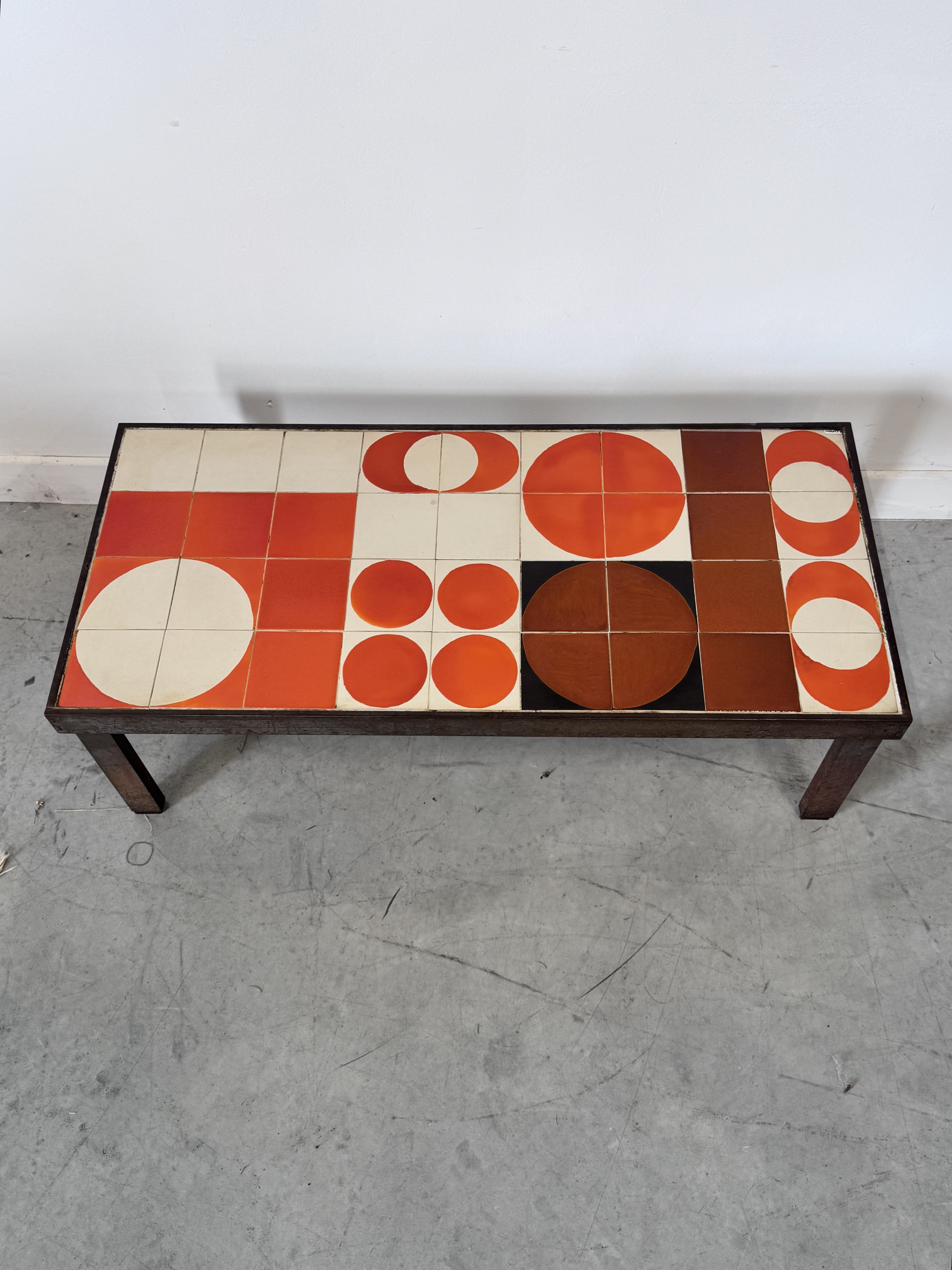 Table basse vintage en céramique par Roger Capron