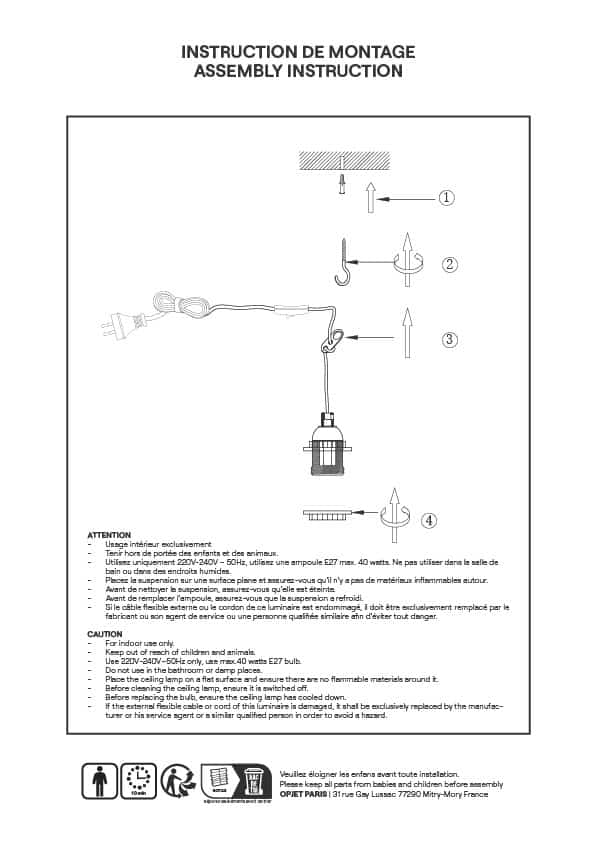 Suspension douille baladeuse blanche – Image 4