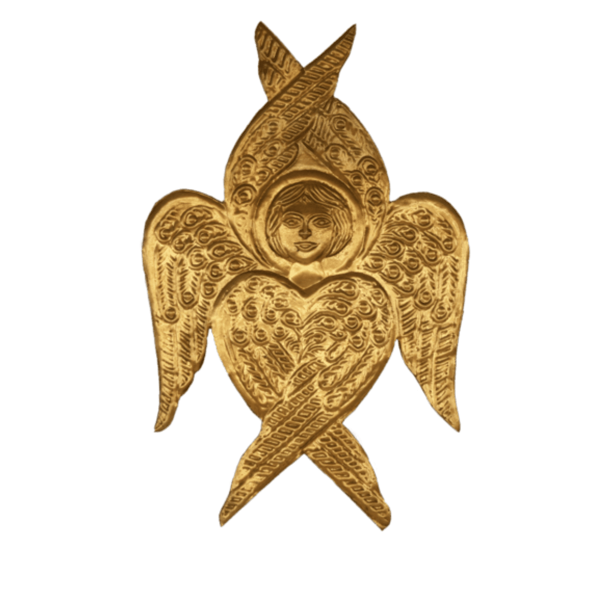 Ex-Voto Séraphin en laiton doré – Ornement décoratif – Image 2