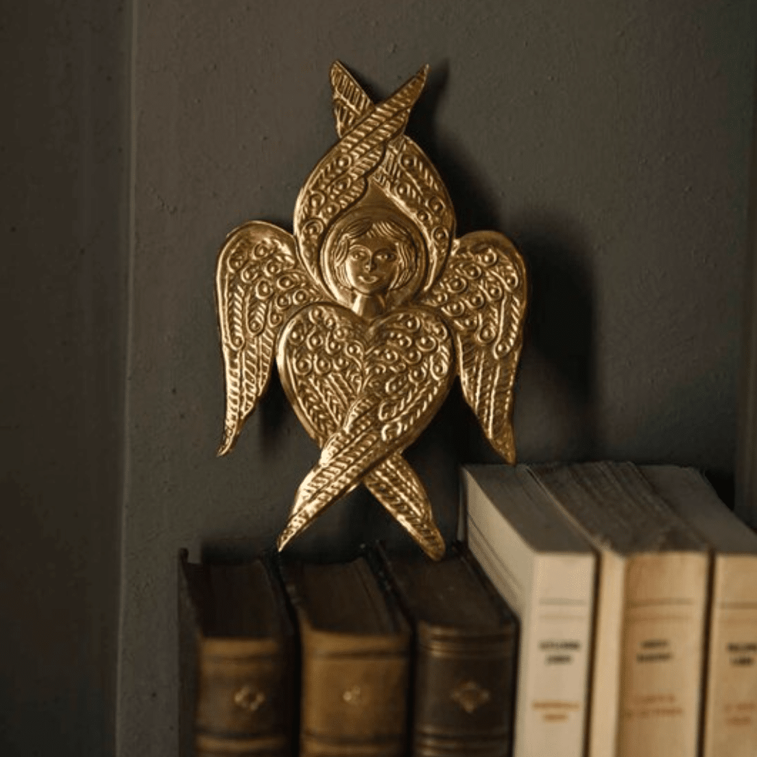 Ex-Voto Séraphin en laiton doré – Ornement décoratif