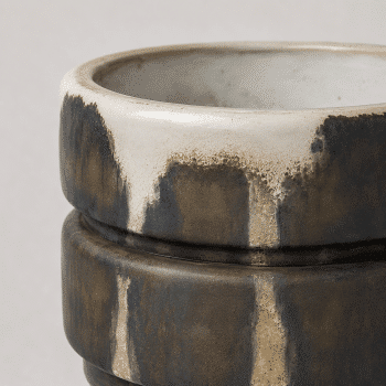 Vase ou cache pot en verre glacé