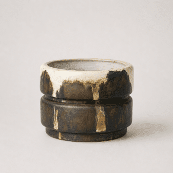 Vase ou cache pot en verre glacé