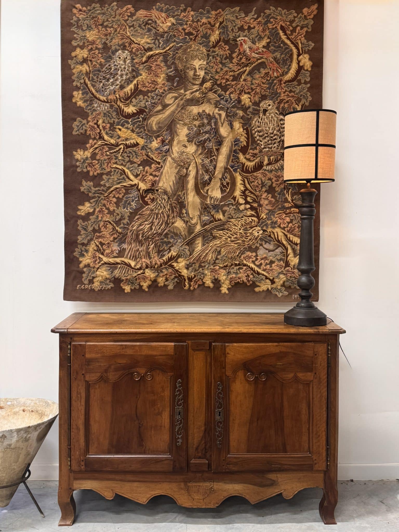 Tapisserie d’Aubusson « Orphée charmant les oiseaux » Élie Grekoff, Atelier Pinto – Image 2