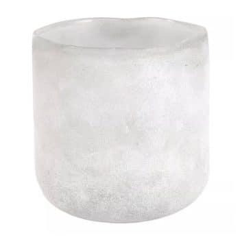 Photophore en verre dépoli blanc, 12 cm