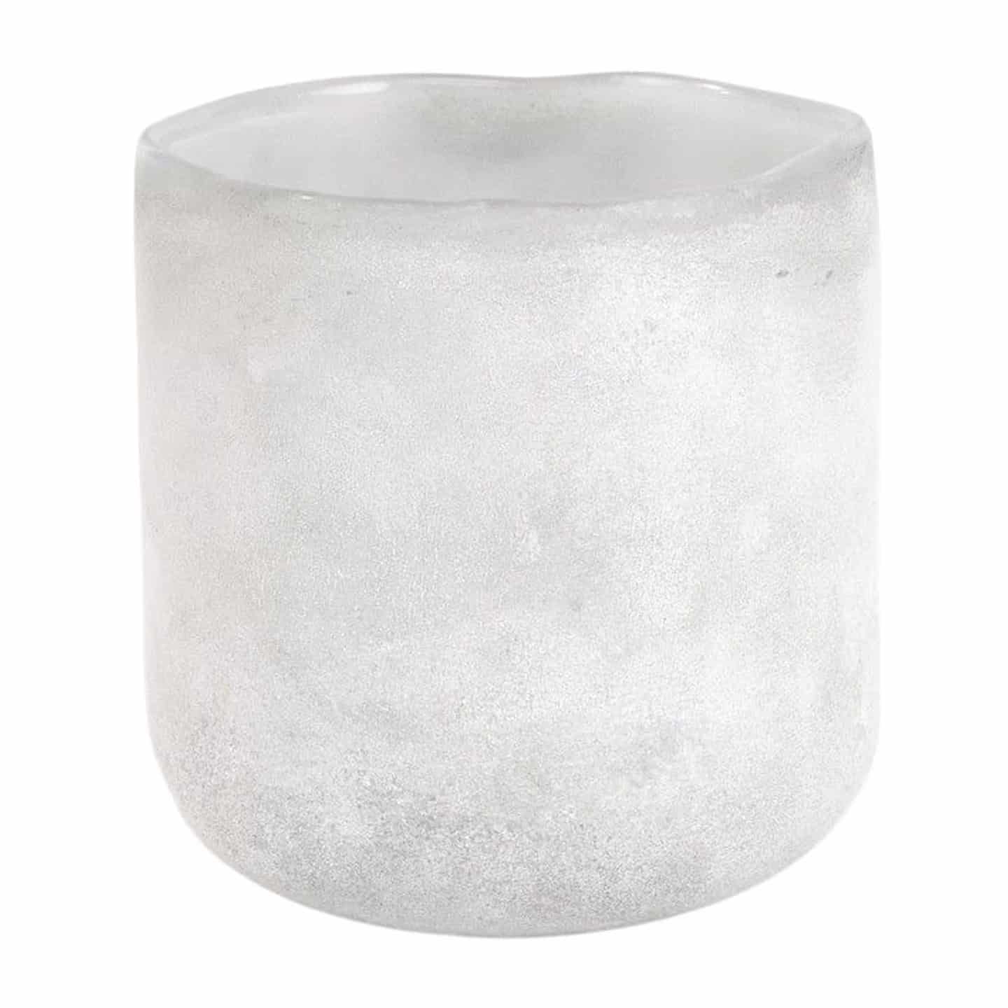 Photophore en verre dépoli blanc, 12 cm – Image 2