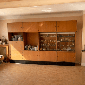 Grand meuble de rangement modulable en bois, années 60