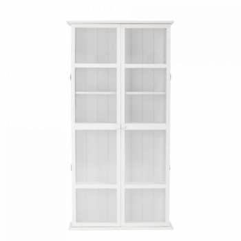 Armoire vitrine blanche murale