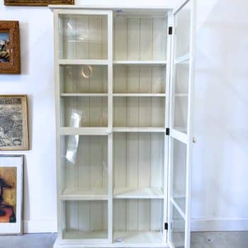 Armoire vitrine blanche murale