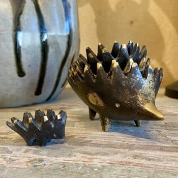 Cendrier / vide-poche hérisson gigogne en laiton, attribué à Walter Bosse, pour Hertha Baller, Autriche années 50