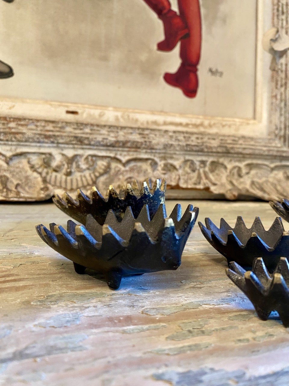 Cendrier / vide-poche hérisson gigogne en laiton, attribué à Walter Bosse, pour Hertha Baller, Autriche années 50 – Image 8