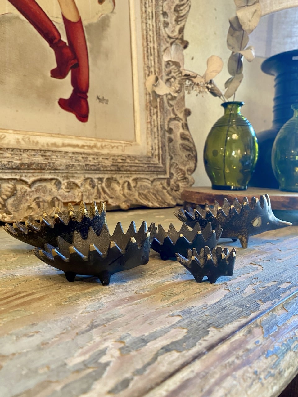 Cendrier / vide-poche hérisson gigogne en laiton, attribué à Walter Bosse, pour Hertha Baller, Autriche années 50 – Image 7