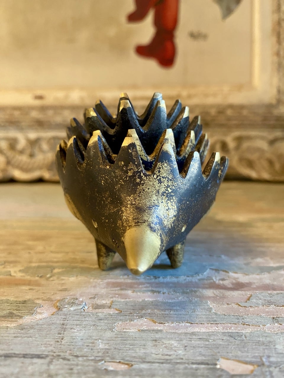 Cendrier / vide-poche hérisson gigogne en laiton, attribué à Walter Bosse, pour Hertha Baller, Autriche années 50 – Image 6