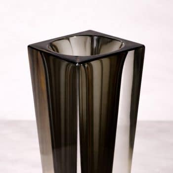 Vase Murano en verre fumé et cristal