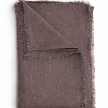Nappe en lin lavé – MARRON PRUNE – (150×300)