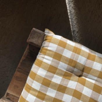 Matelas en coton à carreaux – moutarde & blanc (45×125)