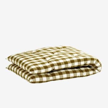 Matelas en coton à carreaux – moutarde & blanc (45×125)