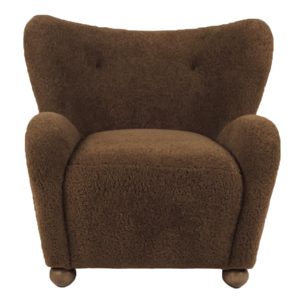 Fauteuil Haven, tissu imitation fourrure - couleur chocolat – Image 4