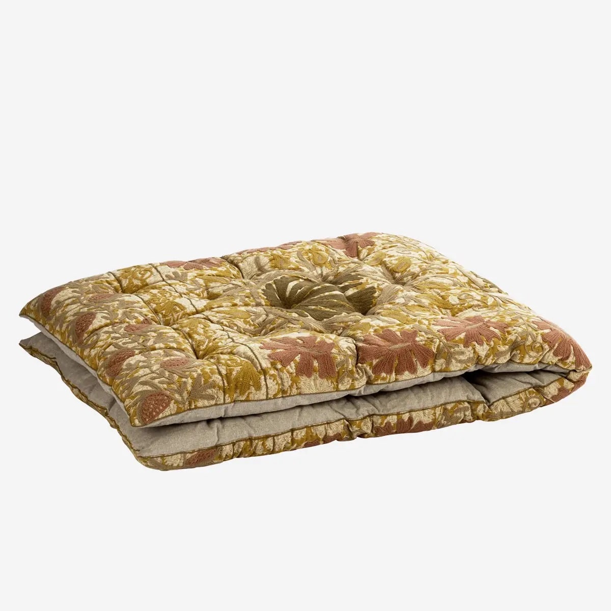 Matelas en coton brodé esprit Suzani (70x180)