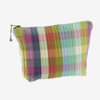 Pochette matelassée à carreaux multicolores