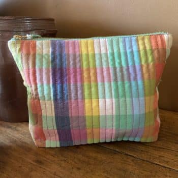 Pochette matelassée à carreaux multicolores