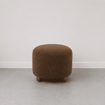 Pouf Haven, tissu imitation fourrure – couleur chocolat