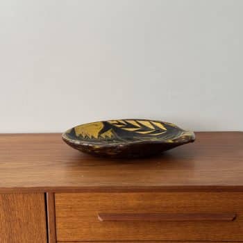 Plat céramique signé Jacques Poussine, Vallauris, 1953
