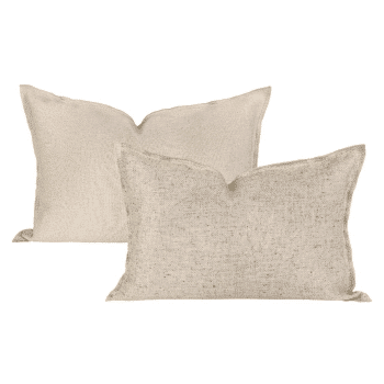 Coussin texturé bi-face naturel (40×60)