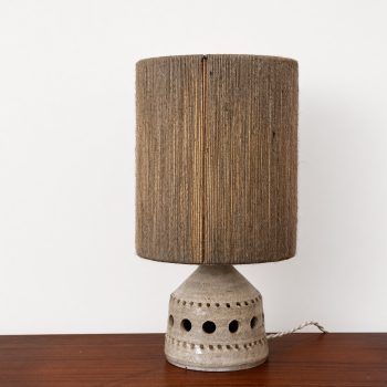 Lampe en céramique ajourée, attribuée à Georges Pelletier – abat-jour sur mesure