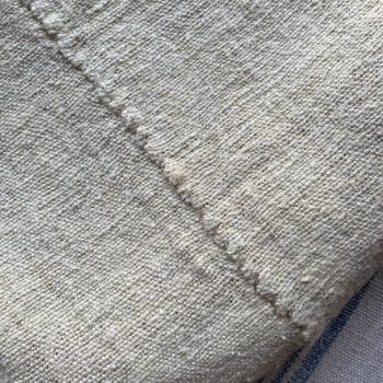 Nappe de battage ancienne en chanvre — 195 x 145 cm