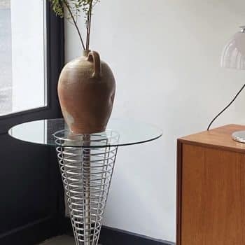 Table sculpturale en métal et verre par Verner Panton pour Fritz Hansen, 1980