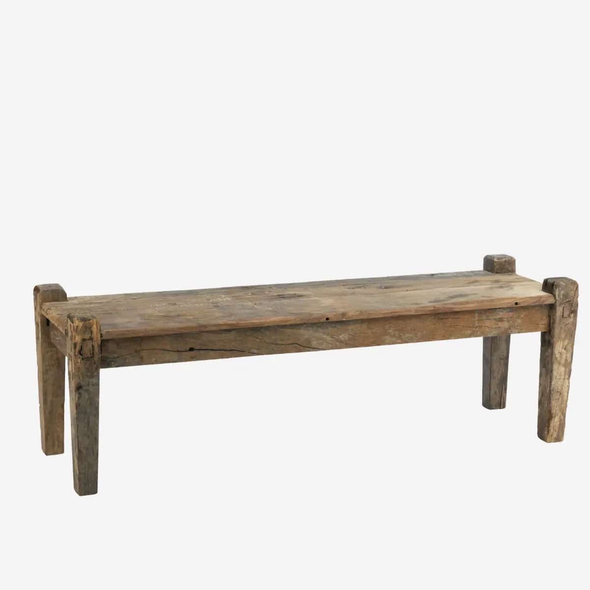 Banc ancien en bois recyclé, Inde – Image 3