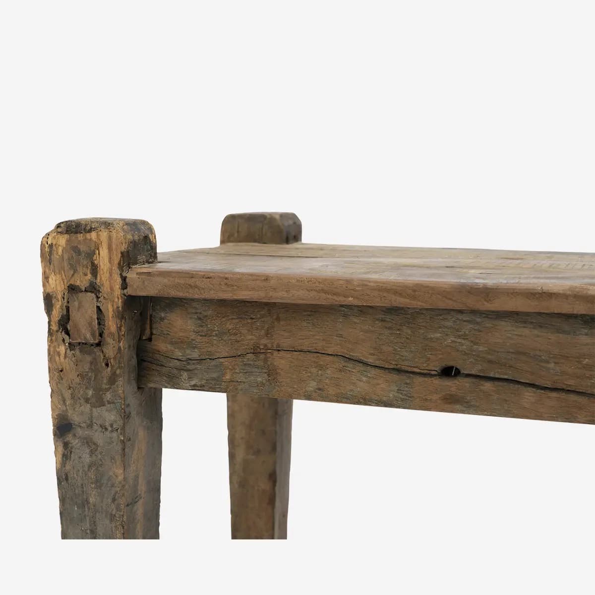 Banc ancien en bois recyclé, Inde – Image 4