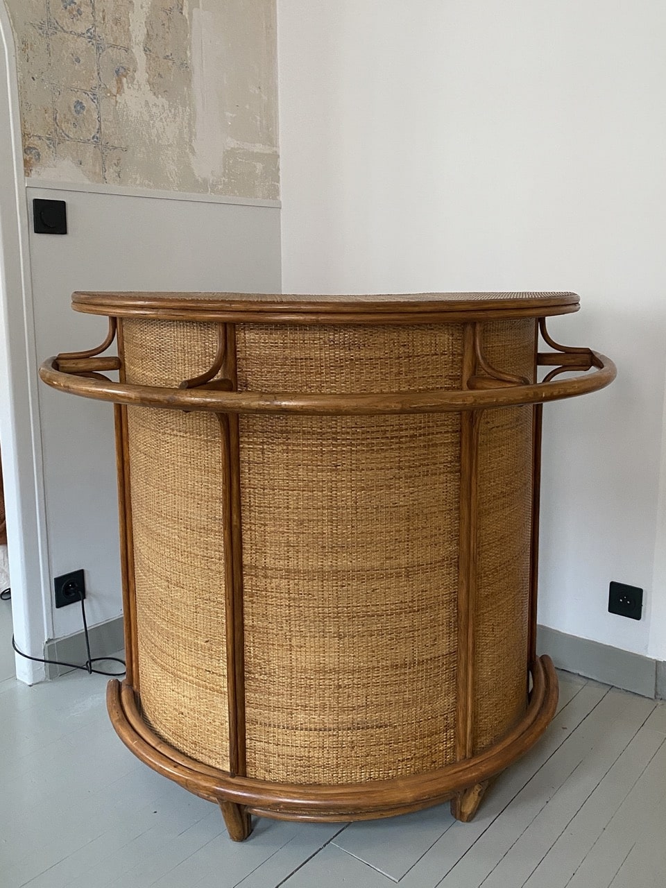 Bar vintage en rotin 70' – Image 9