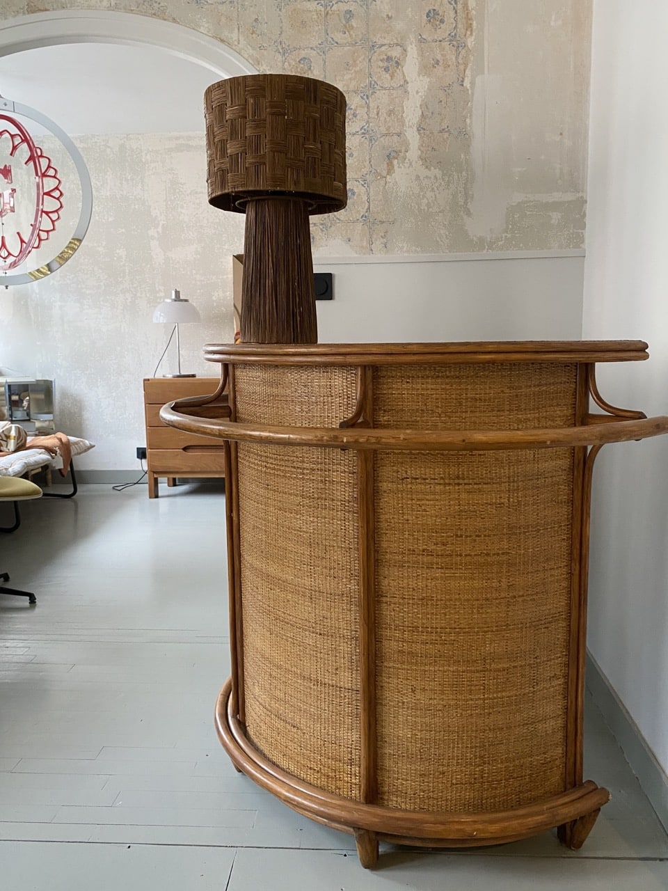 Bar vintage en rotin 70' – Image 8