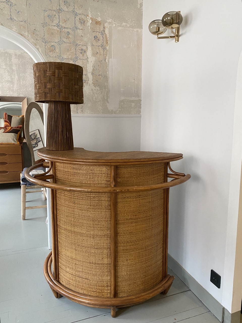Bar vintage en rotin 70' – Image 6