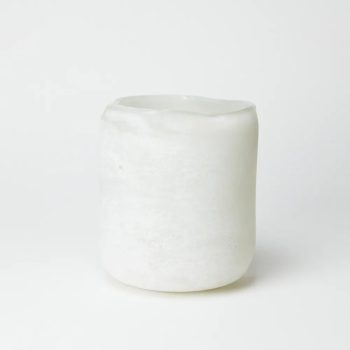 Photophore en verre dépoli blanc