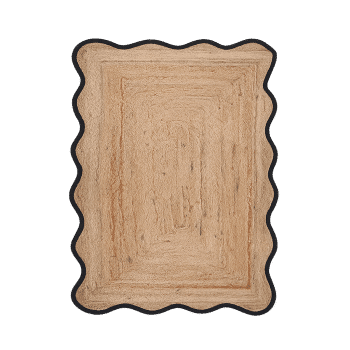 Tapis en jute bord noir – 140 x 200 cm