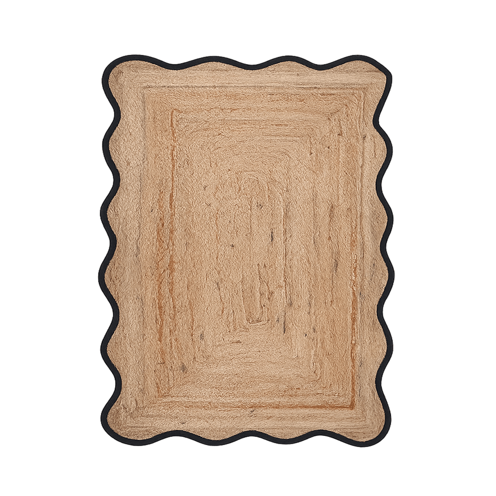 Tapis en jute bord noir - 140 x 200 cm