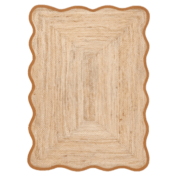 Tapis en jute bord ocre brun – 200 x 300 cm