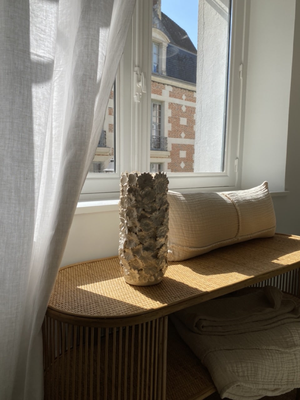Vase "Flora" blanc lin – Image 6
