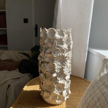 Vase “Flora” blanc lin