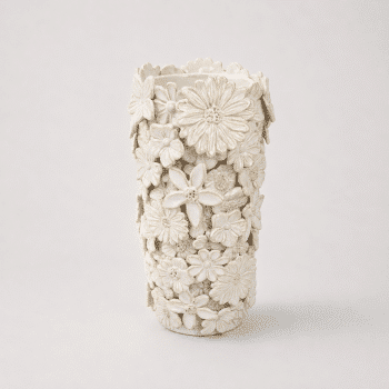 Vase “Flora” blanc lin