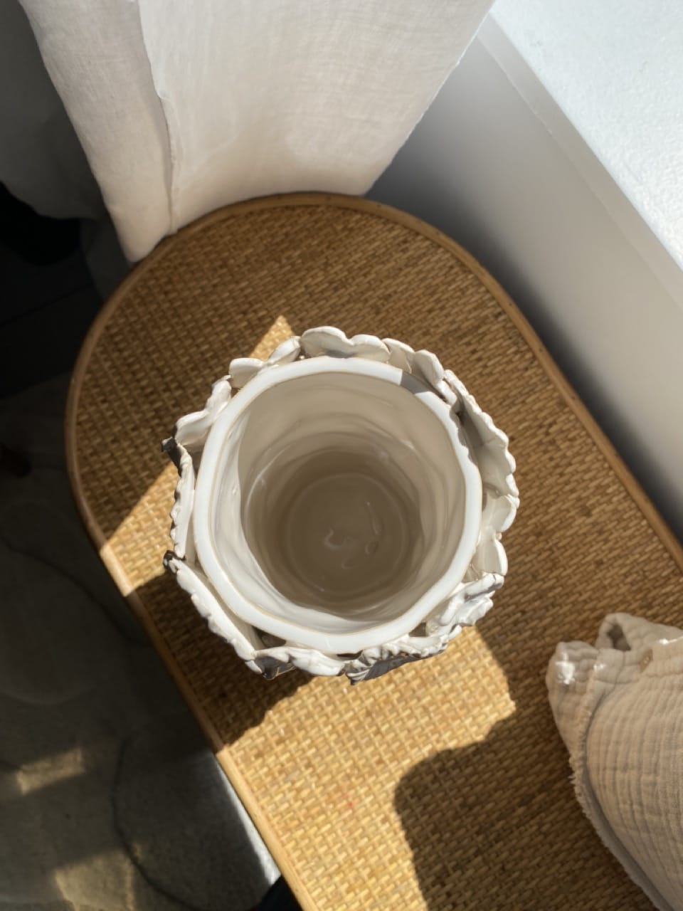 Vase "Flora" blanc lin – Image 4